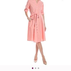 Elegant Pink Button-Down Midi Dress